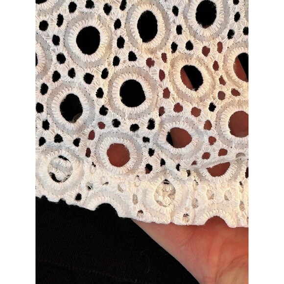 Ann Taylor Open Eyelet Backed ¾ Sleeve Sweater size XS Semi-sheer 100% Cotton - Picture 3 of 8